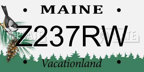 Z237RW Maine License Plate