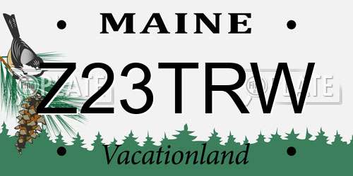 Z23TRW Maine License Plate