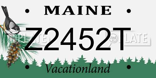 Z2452T Maine License Plate