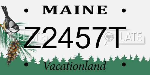 Z2457T Maine License Plate