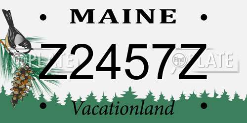 Z2457Z Maine License Plate