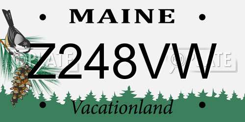 Z248VW Maine License Plate