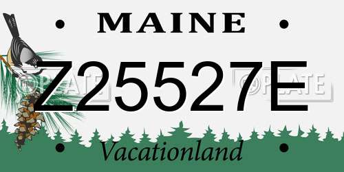 Z25527E Maine License Plate