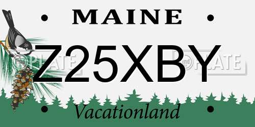 Z25XBY Maine License Plate