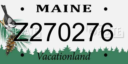 Z270276 Maine License Plate