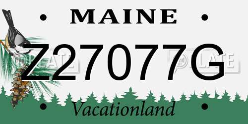 Z27077G Maine License Plate