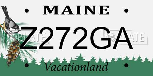 Z272GA Maine License Plate