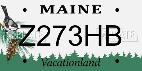 Z273HB Maine License Plate
