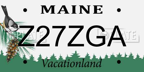 Z27ZGA Maine License Plate