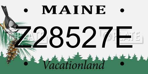 Z28527E Maine License Plate