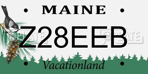 Z28EEB Maine License Plate