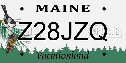 Z28JZQ Maine License Plate