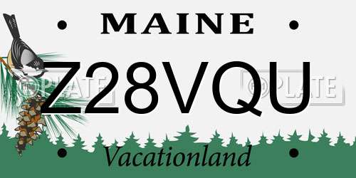Z28VQU Maine License Plate