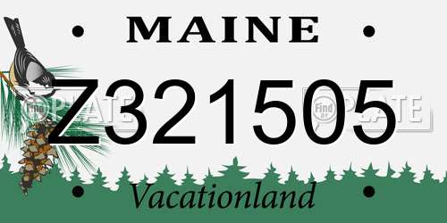 Z321505 Maine License Plate