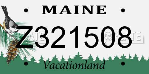 Z321508 Maine License Plate
