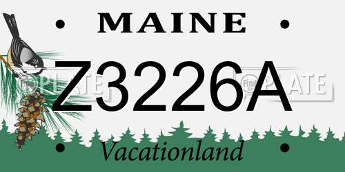Z3226A Maine License Plate