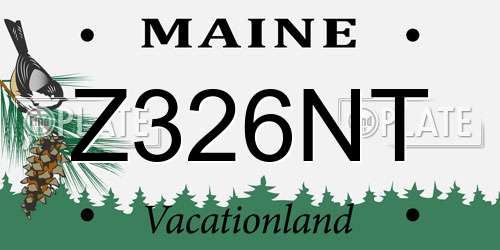 Z326NT Maine License Plate