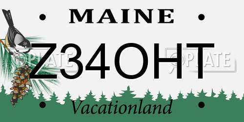 Z34OHT Maine License Plate