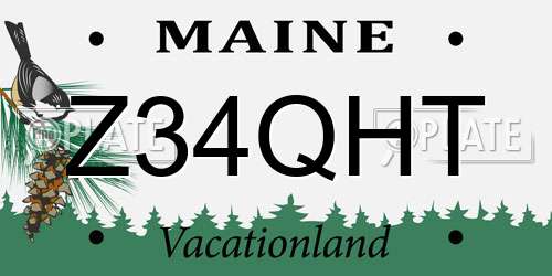 Z34QHT Maine License Plate