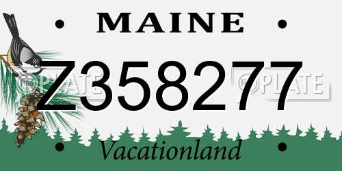 Z358277 Maine License Plate