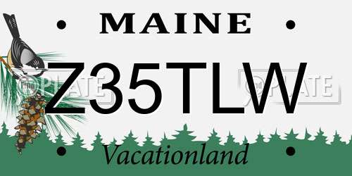 Z35TLW Maine License Plate