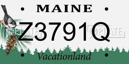 Z3791Q Maine License Plate