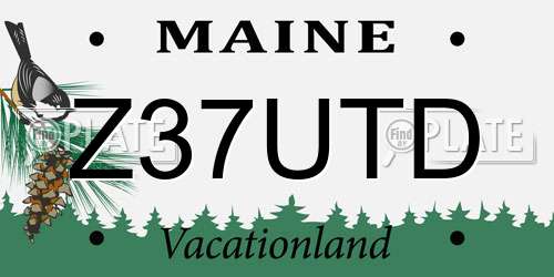 Z37UTD Maine License Plate