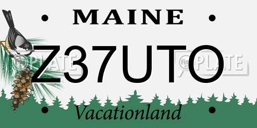 Z37UTO Maine License Plate