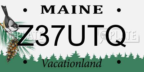 Z37UTQ Maine License Plate