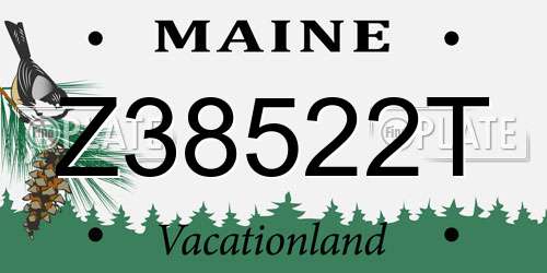 Z38522T Maine License Plate