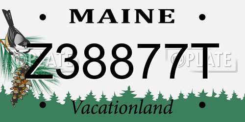 Z38877T Maine License Plate