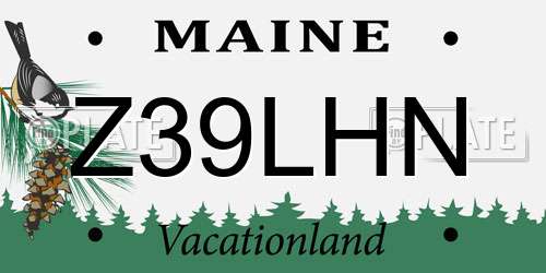 Z39LHN Maine License Plate