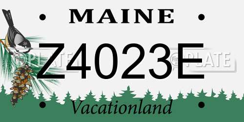 Z4023E Maine License Plate