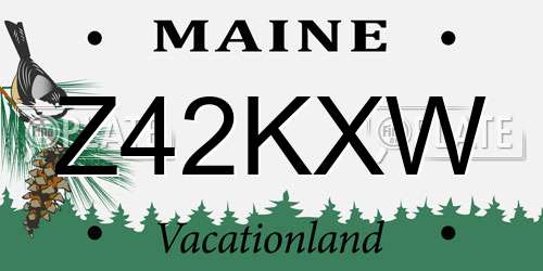 Z42KXW Maine License Plate