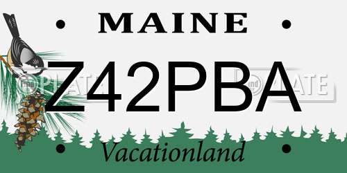 Z42PBA Maine License Plate