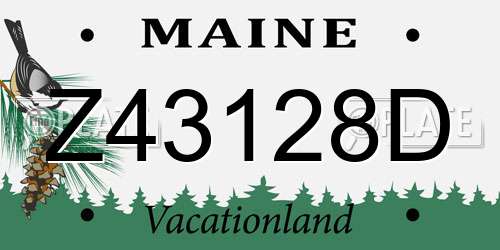 Z43128D Maine License Plate