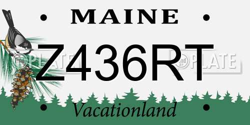 Z436RT Maine License Plate