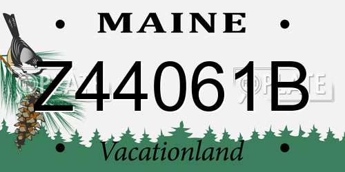 Z44061B Maine License Plate