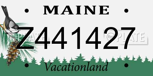 Z441427 Maine License Plate