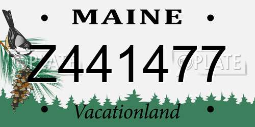 Z441477 Maine License Plate