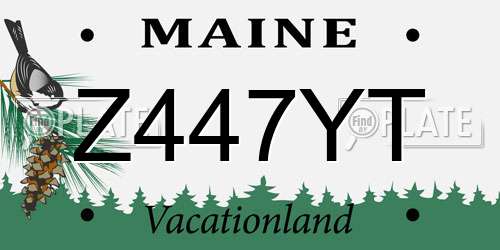 Z447YT Maine License Plate