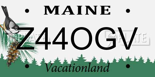 Z44OGV Maine License Plate