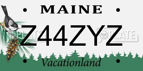 Z44ZYZ Maine License Plate