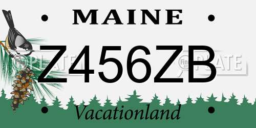 Z456ZB Maine License Plate