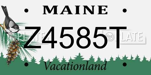 Z4585T Maine License Plate
