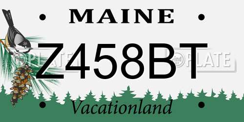 Z458BT Maine License Plate