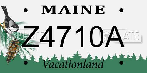 Z4710A Maine License Plate