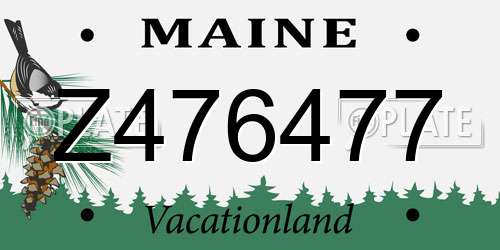 Z476477 Maine License Plate