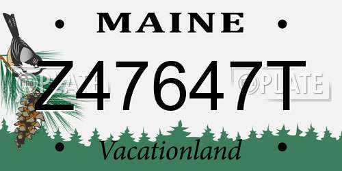 Z47647T Maine License Plate