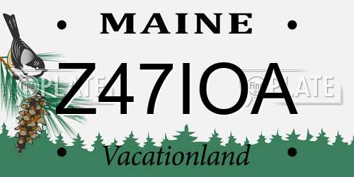 Z47IOA Maine License Plate